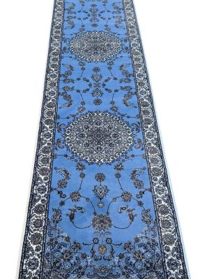 Persian Nain Hallway Machine Made Runner Rug 400 x 80cm