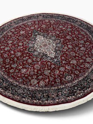 Red Persian Round Persian Machine Made Carpet Rug 200 x 200cm / 2x2m